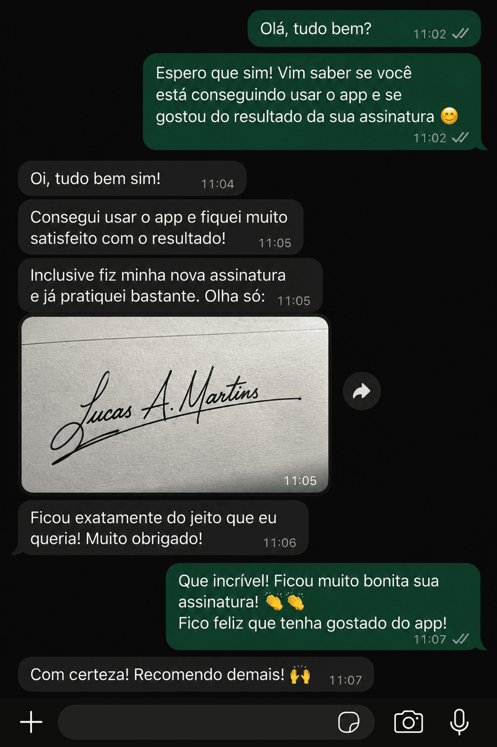 Quarto conjunto de depoimentos de clientes